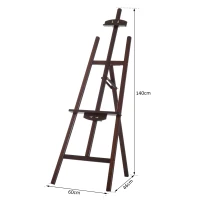 Homcom Sevalet pentru Pictura in Lemn cu Inaltime si Inclinatie Reglabila, Maro, 46x60x140cm(m-3)