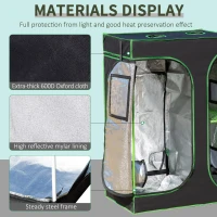 Outsunny sera hidroponica 90x60x135cm, neagra(m-7)