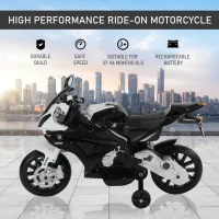 HOMCOM Motoreta Electrica BMW RR pentru Copii 12V, Negru si Alb(m-7)