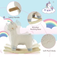 HOMCOM Cal tip Balansoar Forma de Alpaca pentru Copii 3-6 Ani din Plus Alb(m-7)