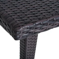 Outsunny Set Masa de Pranz si 6 Scaune Impletite cu Rattan Gradina Externa Maro(m-8)