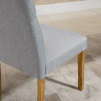 HOMCOM Set 2 Scaune Capitonate Spatar Înalt Picioare de Lemn Tapiţerie Ţesatura(m-7)