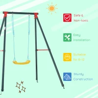 Outsunny Leagan de Gradina pentru Copii 6-12 Ani cu Inaltime Reglabila(m-5)