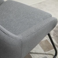 HOMCOM Set Fotoliu cu Pouf pentru picioare, Capitonate, din Metal si Tesatura Gri(m-7)