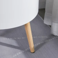 HOMCOM masuta de cafea rotunda, Φ38 x 48,3cm, lemn, alb(m-13)