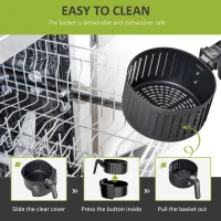 HOMCOM Friteuza cu Aer 7 programe 1500W, Capacitate 3,5L Timer de 60 de minute(m-8)