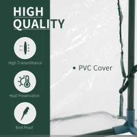 Outsunny Seră pentru Grădină tip Tunel din PVC Cadru din oțel Trasparentă, 200x100x80cm(m-6)