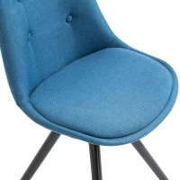 HOMCOM Set 2 Piese Scaun de Pranz captusite design modern pentru sala de pranz albastru(m-9)