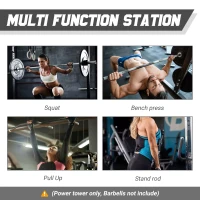 HOMCOM Aparat de antrenament multifunctional Statie de fitness din otel 155x118x220cm Negru(m-6)