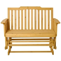 Outsunny, banca balansoar din lemn 2 persoane, 124x76x95 cm(m-4)