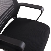 Vinsetto Scaun cu Roti de Birou in Tesatura din Plasa Negru(m-5)