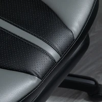 Vinsetto Scaun Birou Racing Tapitat cu Suport pentru picioare din Imitatie de piele Negru(m-8)