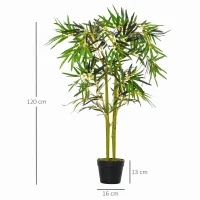 Outsunny Planta Artificiala de Bambus cu Ghiveci Inclus pentru Interior si Exterior 120cm(m-3)