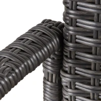 Outsunny Scaun balansoar de Gradina din Ratan PE cu Perna si Cotiere Maro(m-8)