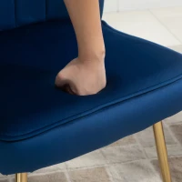 HOMCOM Set 2 Scaune Moderne si Capitonate pentru Salon 57x58x88cm Albastru(m-7)