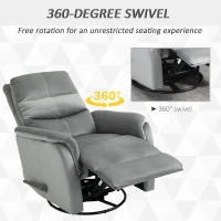 HOMCOM Fotoliu Relax Modern din Tesatura Gri cu Spatar Reclinabil de 140°(m-5)