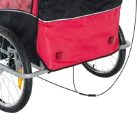 HOMCOM carucior tip remorca 2 in 1, pentru copii, rosu-negru(m-10)