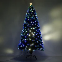 HomCom Albero di Natale Artificiale 230 Rami in PVC con Luci LED Φ82 x 180cm Verde(m-4)