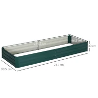 Outsunny Pat Suport de Gradina Inaltat din Metal de Exterior, Suport pentru Plante, Flori si Ierburi, 241x90,5x30cm(m-3)