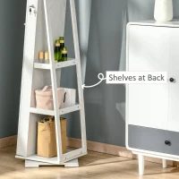 HOMCOM Oglindă Suport pentru Bijuterii, Oglindă de podea Pivotantă Modernă pentru Dormitor, 38x38x160 cm, Alb(m-7)