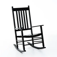 Outsunny Scaun Balansoar Stil Clasic din Lemn Impermeabil Negru(m-1)