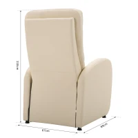 Homcom Fotoliu Relax con Spatar Rabatabil si Taburet  in Piele Ecologica Crem 67 × 89 × 110cm(m-4)