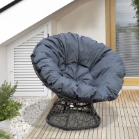 Outsunny Fotoliu Papasan Rotativ cu Confort Mare și Pernă Inclusă, Ideal pentru Grădină, Terasă sau Balcon(m-2)