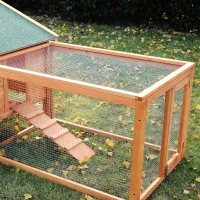 PawHut cusca pentru iepuri, 309x79x86cm, din lemn, verde(m-9)
