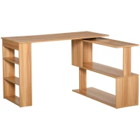 HOMCOM birou din lemn cu 5 rafturi 120x110x74.5cm, maro(m-1)