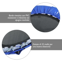 HOMCOM Trambulina Elastica Fitness Pliabila Φ96.5x22.5cm(m-6)