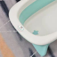 Homcom Cada de Baie Plianta pentru Bebelusi cu Suport Antiderapant PP TEP Verde(m-5)