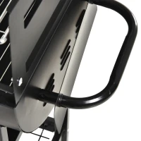 Outsunny Gratar din Otel cu 2 Grile Independente Negru 90cm x 45cm x 96cm(m-11)