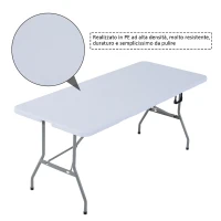 Outsunny, masa de picnic pliabila portabila, 180 x 74 x 74cm, alba(m-8)