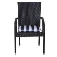 Outsunny Set 6 Perne pentru Scaun Detasabile 100% Poliester, Alb si Albastru, 42x42x5cm(m-3)