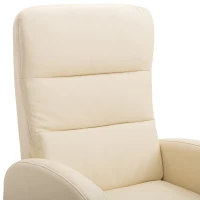 Homcom Fotoliu Relax con Spatar Rabatabil si Taburet  in Piele Ecologica Crem 67 × 89 × 110cm(m-7)