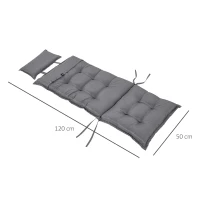 Outsunny, set de 2 perne pentru scaune, 50x120x9cm, gri(m-3)
