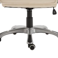 Vinsetto Fotoliu Birou Ergonomic cu Roti in Piele Naturala Bej(m-9)