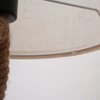 HOMCOM Lampa de Masa Stil Marinaresc din Franghie si Tesatura, Cuplare E27 Ф30x56cm(m-7)