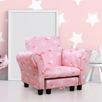 HOMCOM Scaun pentru copii captusit cu suport picioare care se poate extrage 57x42x45cm(m-2)