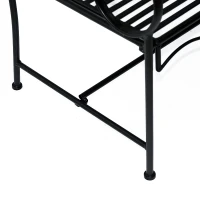 Outsunny Panchina da Giardino Biposto Stile Classico in Ferro, Nero, 113x56.5x90.5cm(m-9)