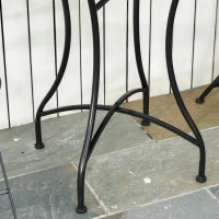 Outsunny Masuta de Gradina si Exterior din Metal si Ceramica Neagra(m-8)