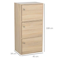Homcom Dulap Multifunctional Alb – 3 Rafturi & Usi pentru Casa sau Birou(m-3)
