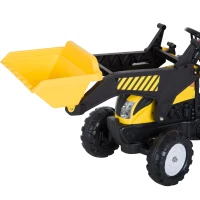 HomCom excavator cu pedale si remorca, 167x41x52cm, galben(m-13)