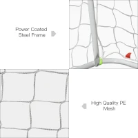 Homcom Poarta Fotbal Metalica – Alb/Galben cu Plasa Oxford(m-8)