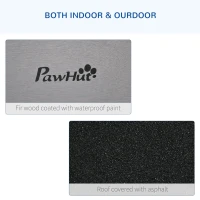 PawHut Bird Cage budgie cage Wooden Outdoor Aviary with Wheels  for Canary Finch with Asphalt Roof Perch Nest Ladder Slide-out Tray, Grey(m-8)