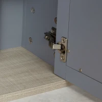 kleankin Armario de Baño con Espejo Armario Auxiliar de Pared con 1 Puerta y Estantes Ajustables Espacio de Almacenaje para Cocina Recibidor 60x19x49 cm Gris(m-8)