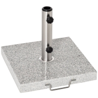 Outsunny Base de Sombrilla Exterior Universal 29 kg de Mármol con 2 Ruedas y Asa de Transporte Tubo de Ø35/38/48 mm Soporte de Parasol para Jardín Balcón Patio 42x42x36 cm Gris