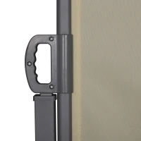 Outsunny Toldo Lateral Retráctil 300x180 cm Pantalla Enrollable Mampara de Privacidad y Protección Solar para Balcón Terraza Color Crema(m-5)
