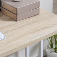 HOMCOM Escritorio Mesa de Ordenador Moderna con 2 Orificios para Cables con Pies Ajustables Mesa Multifuncional para Oficina Estudio 120x60x75 cm Roble(m-8)