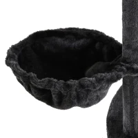PawHut Árbol Rascador para Gatos Grande 65x50x155 cm Centro de Actividades para Mascotas con Postes Rascadores Tableros Caja Hamaca Canasta Sisal Peluche Gris Oscuro(m-8)